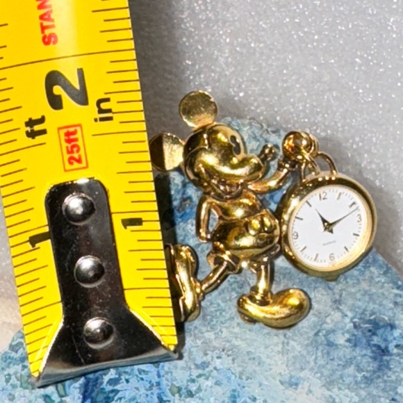 A Collectible Mickey Mouse Holding a Dangling Napier Clock Brooch - Picture 10 of 13